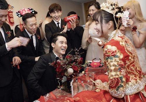 利世红衣新娘和伴郎团视频吃瓜,伴郎团搞笑吃瓜瞬间引热议