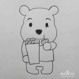 小熊吃瓜怎么画简笔画视频,轻松绘制可爱小熊的夏日美食时光